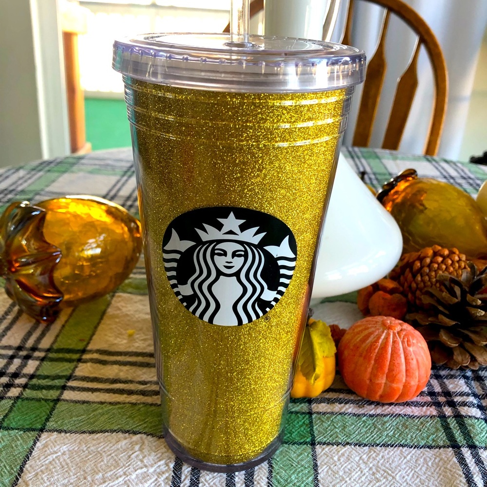 Starbucks gold glitter holiday tumbler